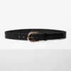 Accent Large ceinture en cuir et laiton massif