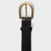 Accent Large ceinture en cuir et laiton massif