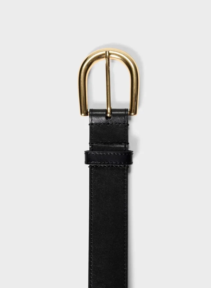 Accent Large ceinture en cuir et laiton massif
