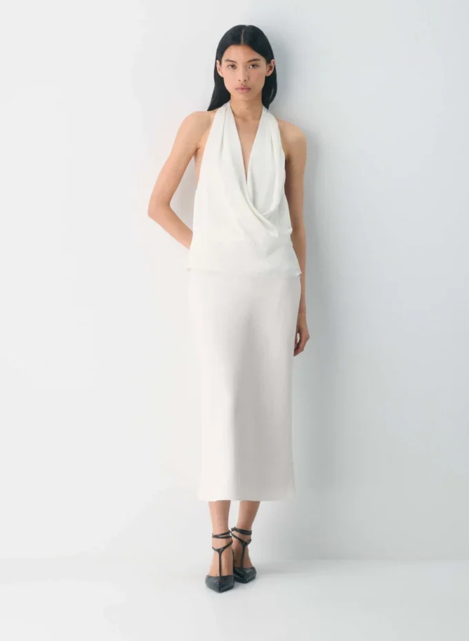 Blouse dos nu en satin Martini