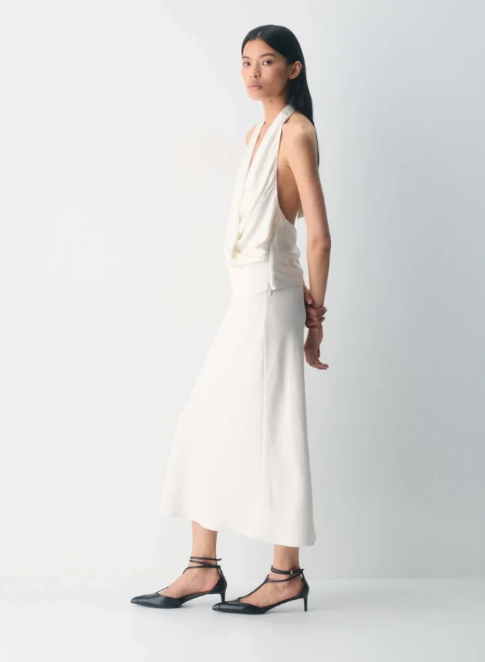 Blouse dos nu en satin Martini
