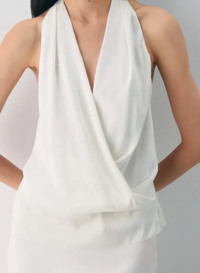 Blouse dos nu en satin Martini