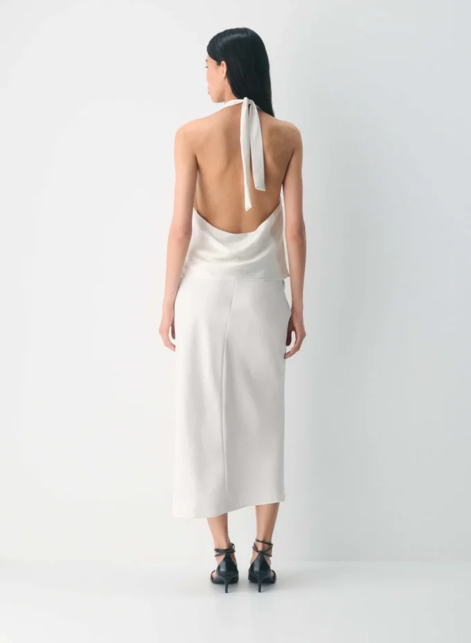 Blouse dos nu en satin Martini
