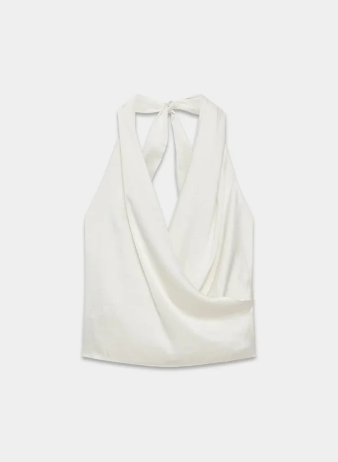 Blouse dos nu en satin Martini