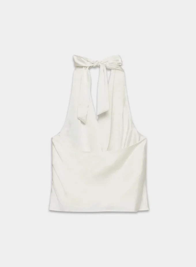 Blouse dos nu en satin Martini