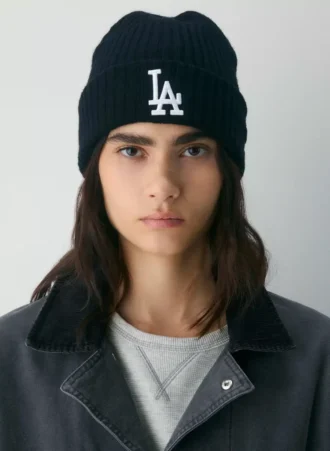 Bonnet à revers côtelé en laine mérinos New Era La Dodgers