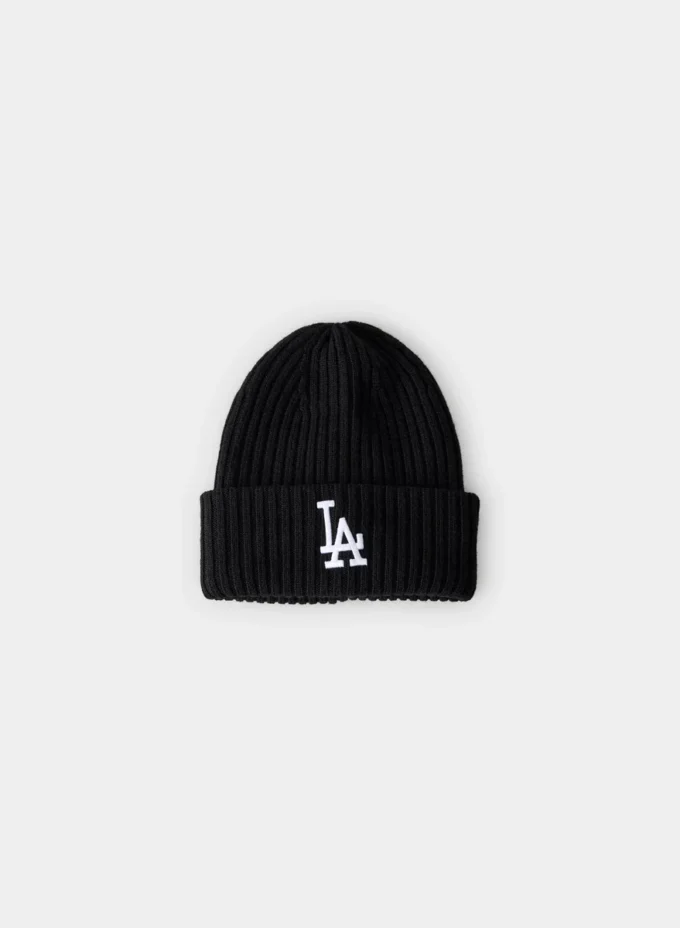 Bonnet à revers côtelé en laine mérinos New Era La Dodgers