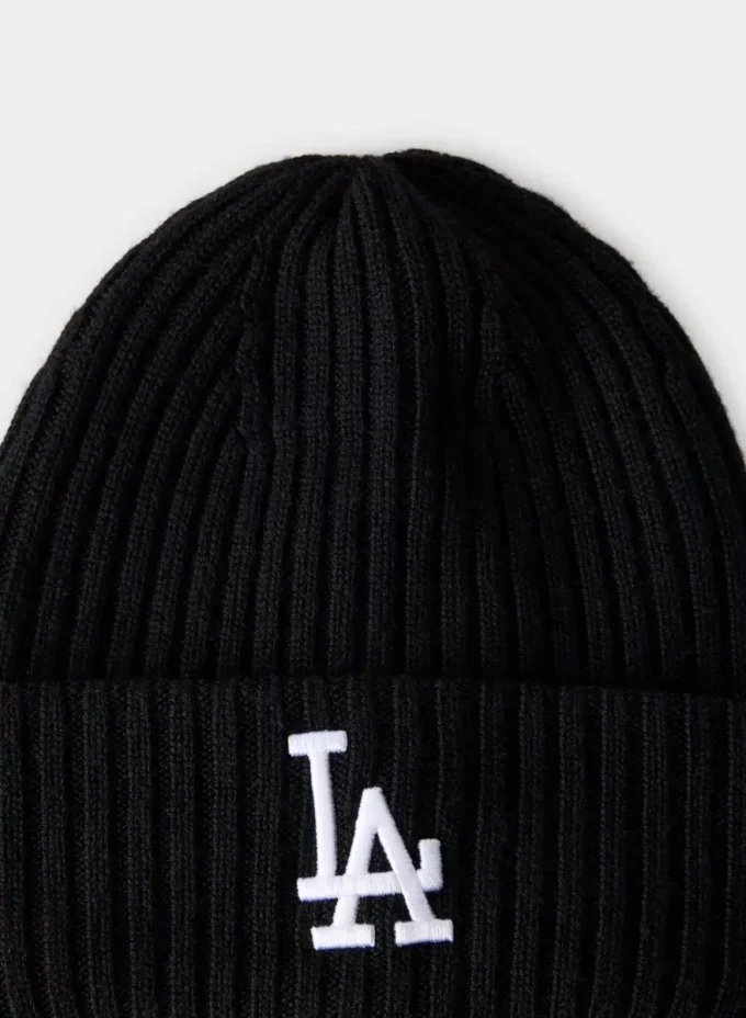 Bonnet à revers côtelé en laine mérinos New Era La Dodgers