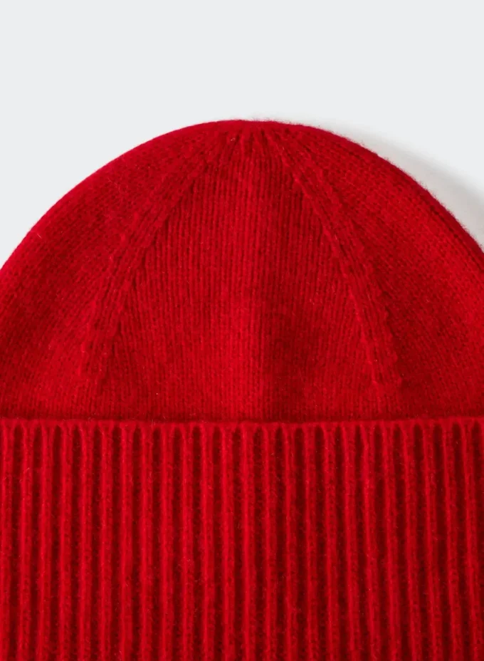 Bonnet à revers en cachemire