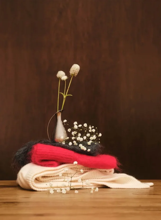 Bonnet à revers en cachemire brossé