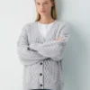 Cardigan en laine mérinos à col en V Heritage Knit