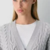 Cardigan en laine mérinos à col en V Heritage Knit