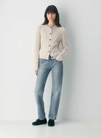 Cardigan Heritage Knit en laine mérinos à col rond HiHip