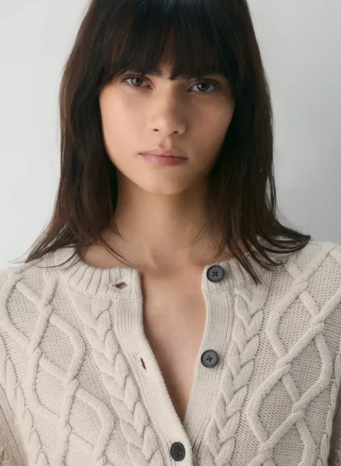 Cardigan Heritage Knit en laine mérinos à col rond HiHip