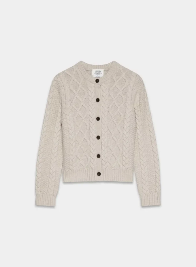 Cardigan Heritage Knit en laine mérinos à col rond HiHip