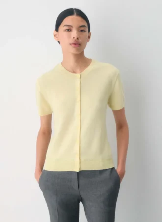 Cardigan à manches courtes et col rond en cachemire Bare Cashmere