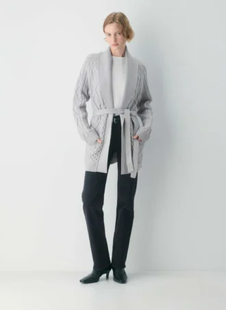 Cardigan ouvert en laine mérinos Heritage Knit