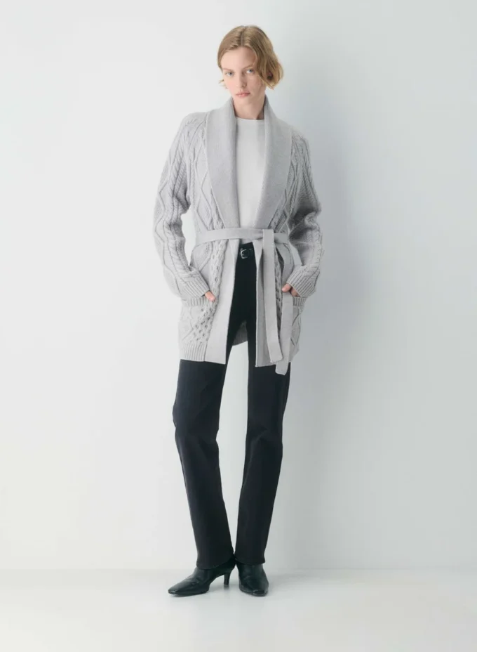 Cardigan ouvert en laine mérinos Heritage Knit