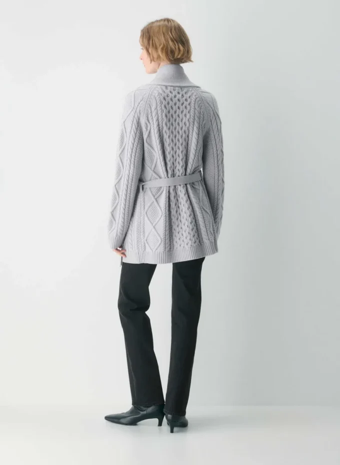 Cardigan ouvert en laine mérinos Heritage Knit