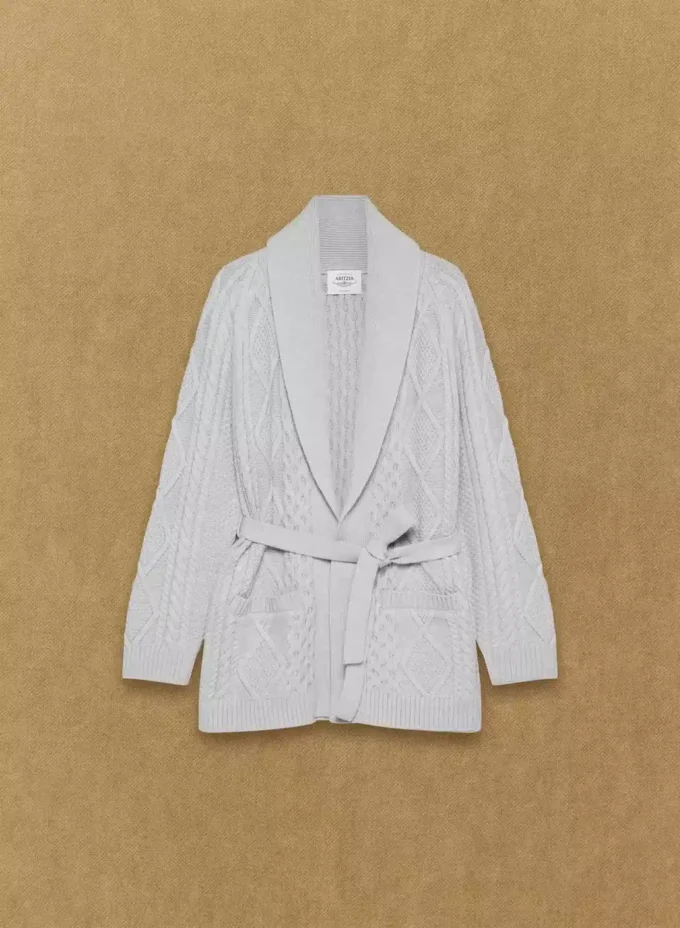 Cardigan ouvert en laine mérinos Heritage Knit