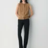Cardigan sans manches en cachemire brossé