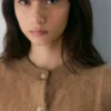 Cardigan sans manches en cachemire brossé