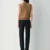Cardigan sans manches en cachemire brossé