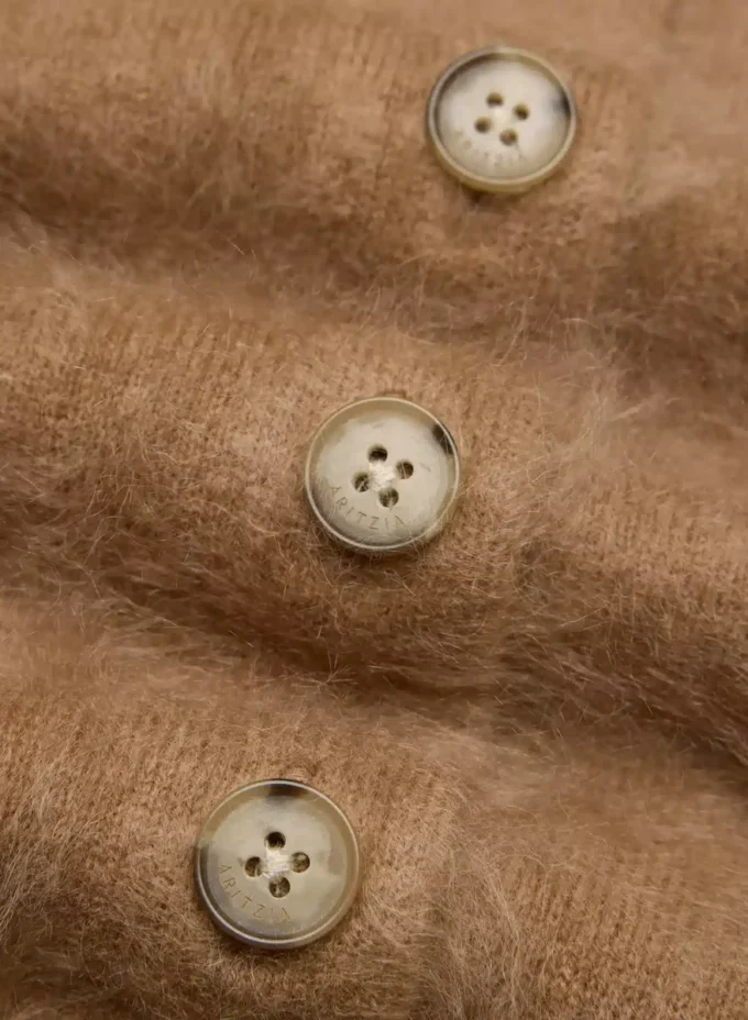 Cardigan sans manches en cachemire brossé