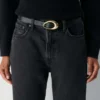 Ceinture en cuir et laiton massif