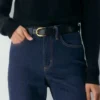 Ceinture en cuir et laiton massif
