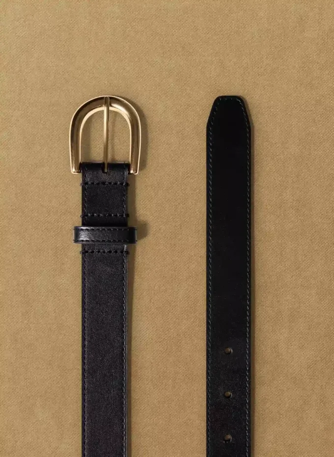 Ceinture en cuir et laiton massif