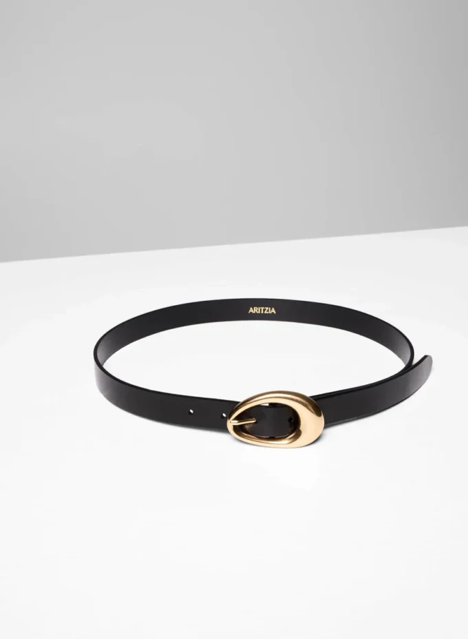 Ceinture en cuir et laiton massif