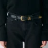 Ceinture en cuir massif Western