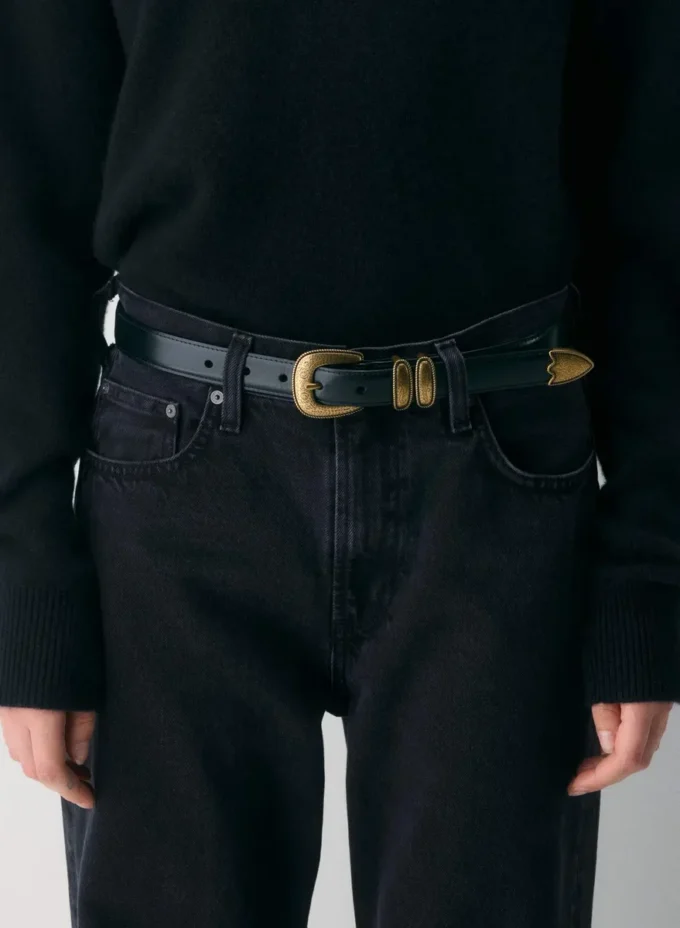Ceinture en cuir massif Western