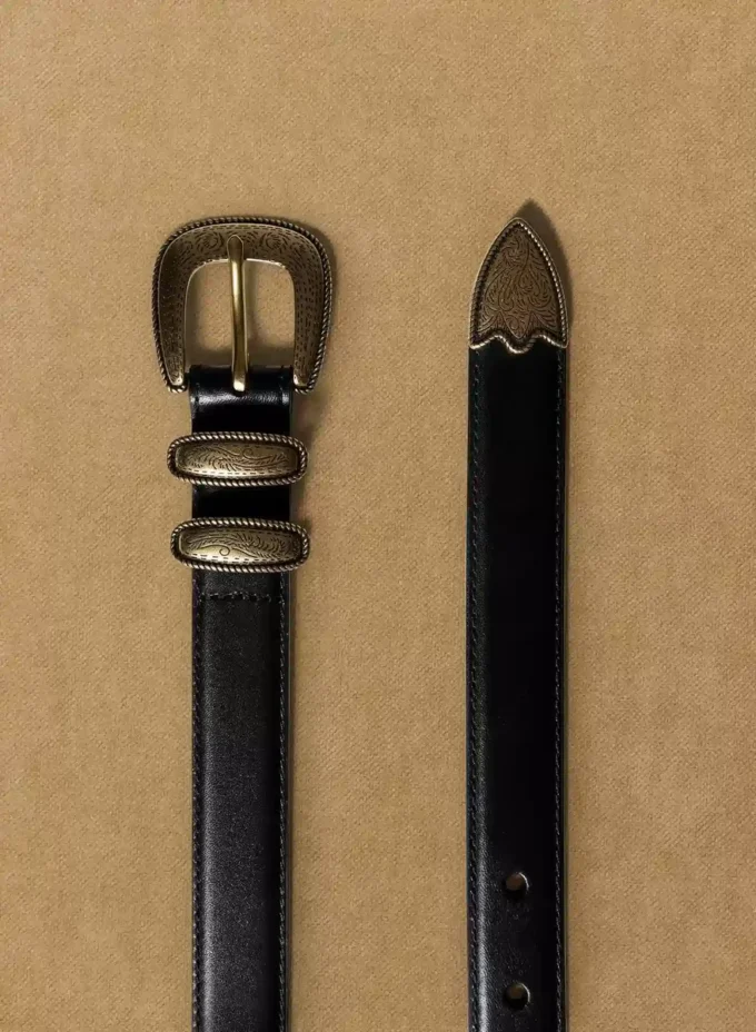 Ceinture en cuir massif Western