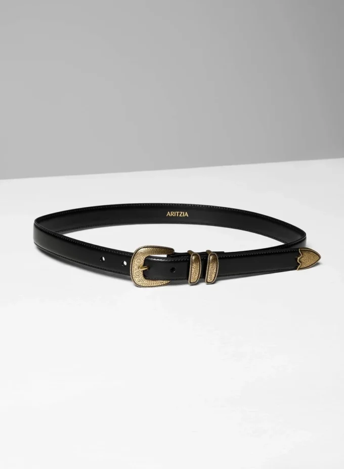 Ceinture en cuir massif Western