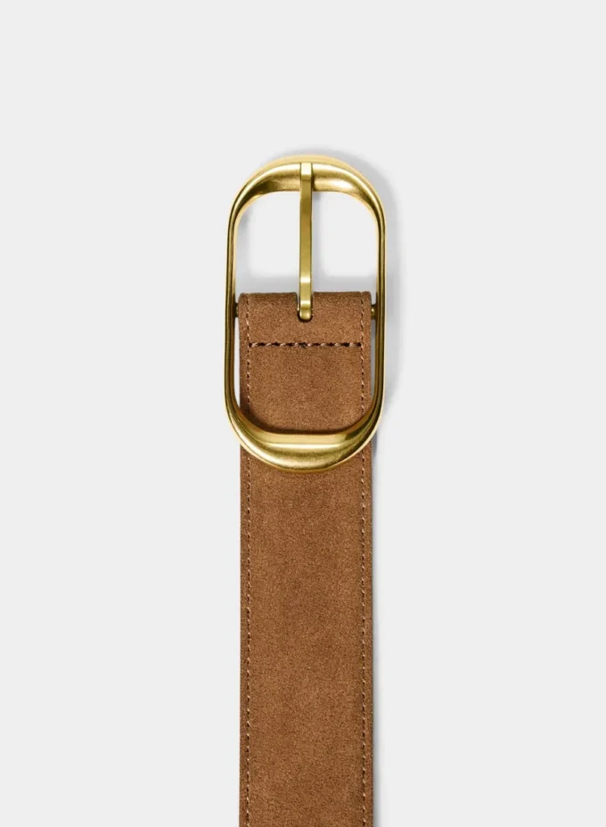 Ceinture en cuir suédé Halo Solid Brass