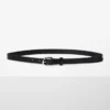 Ceinture fine en cuir avec boucle en laiton massif