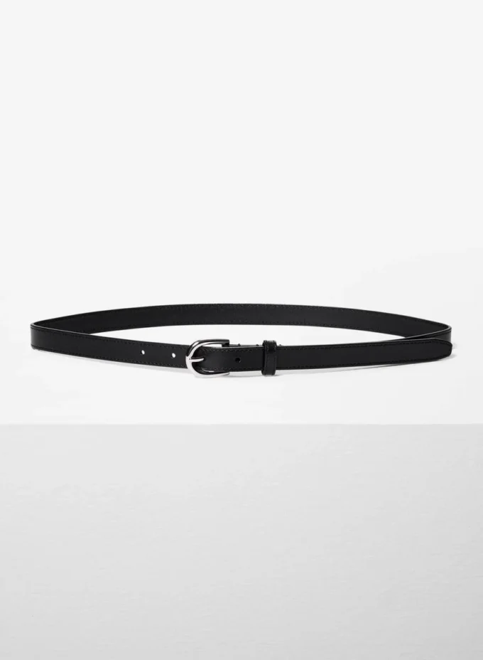 Ceinture fine en cuir avec boucle en laiton massif