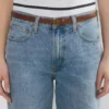 Ceinture fine en cuir et laiton massif Essential
