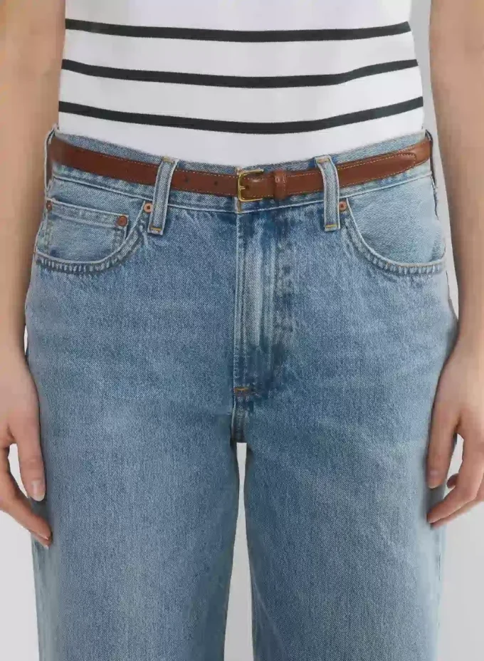 Ceinture fine en cuir et laiton massif Essential