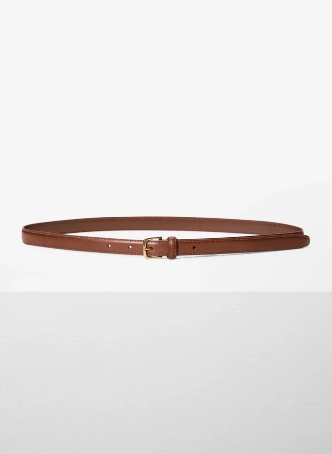 Ceinture fine en cuir et laiton massif Essential