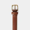Ceinture fine en cuir et laiton massif Essential