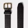 Ceinture large en cuir et laiton massif