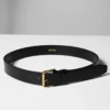 Ceinture large en cuir et laiton massif