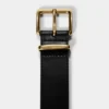 Ceinture large en cuir et laiton massif Emblem