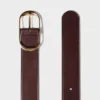 Ceinture large en cuir et laiton massif Halo