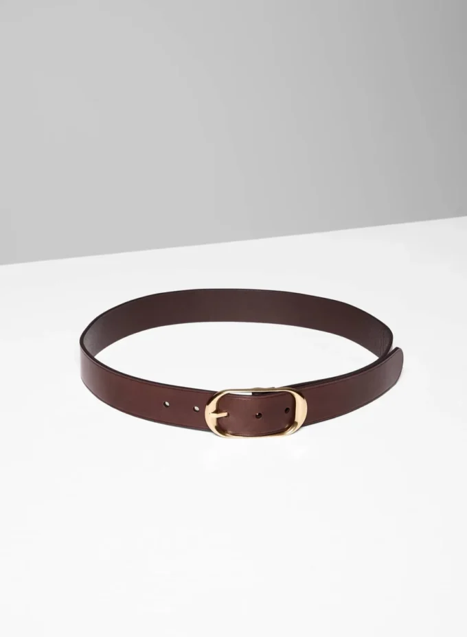 Ceinture large en cuir et laiton massif Halo