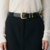 Ceinture large en cuir et laiton massif légendaire