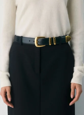 Ceinture large en cuir et laiton massif légendaire